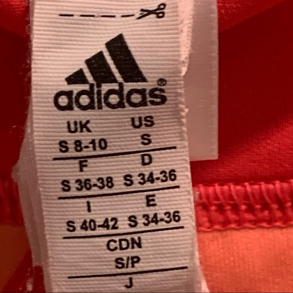 🏷️ Adidas Climalite Techfit Geometric Capri Running Leggings Small S Melon - Picture 4 of 7